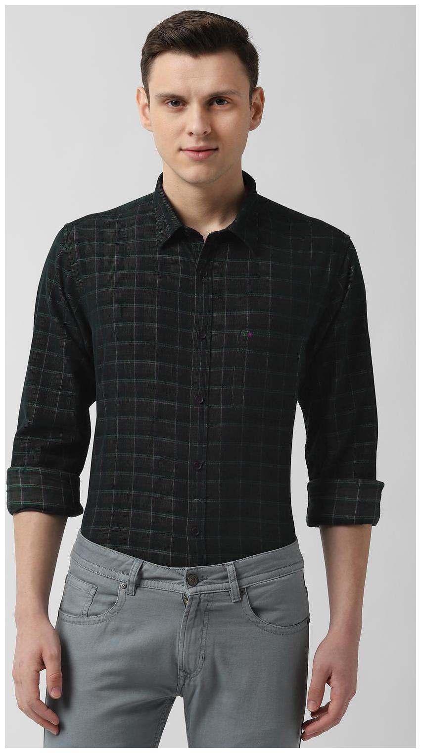 

Peter England Men Black Checked Slim Fit Casual Shirt