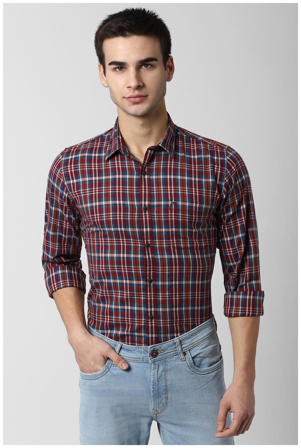 

Peter England Men Multi Checked Slim Fit Casual Shirt