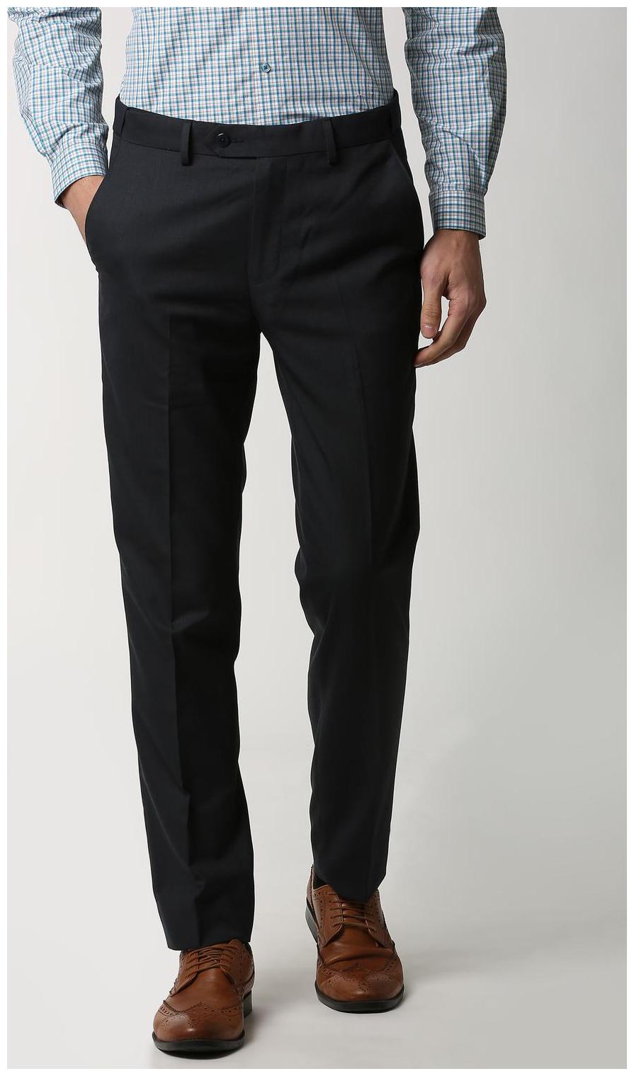 

Peter England Men Solid Slim Fit Formal Trouser - Blue