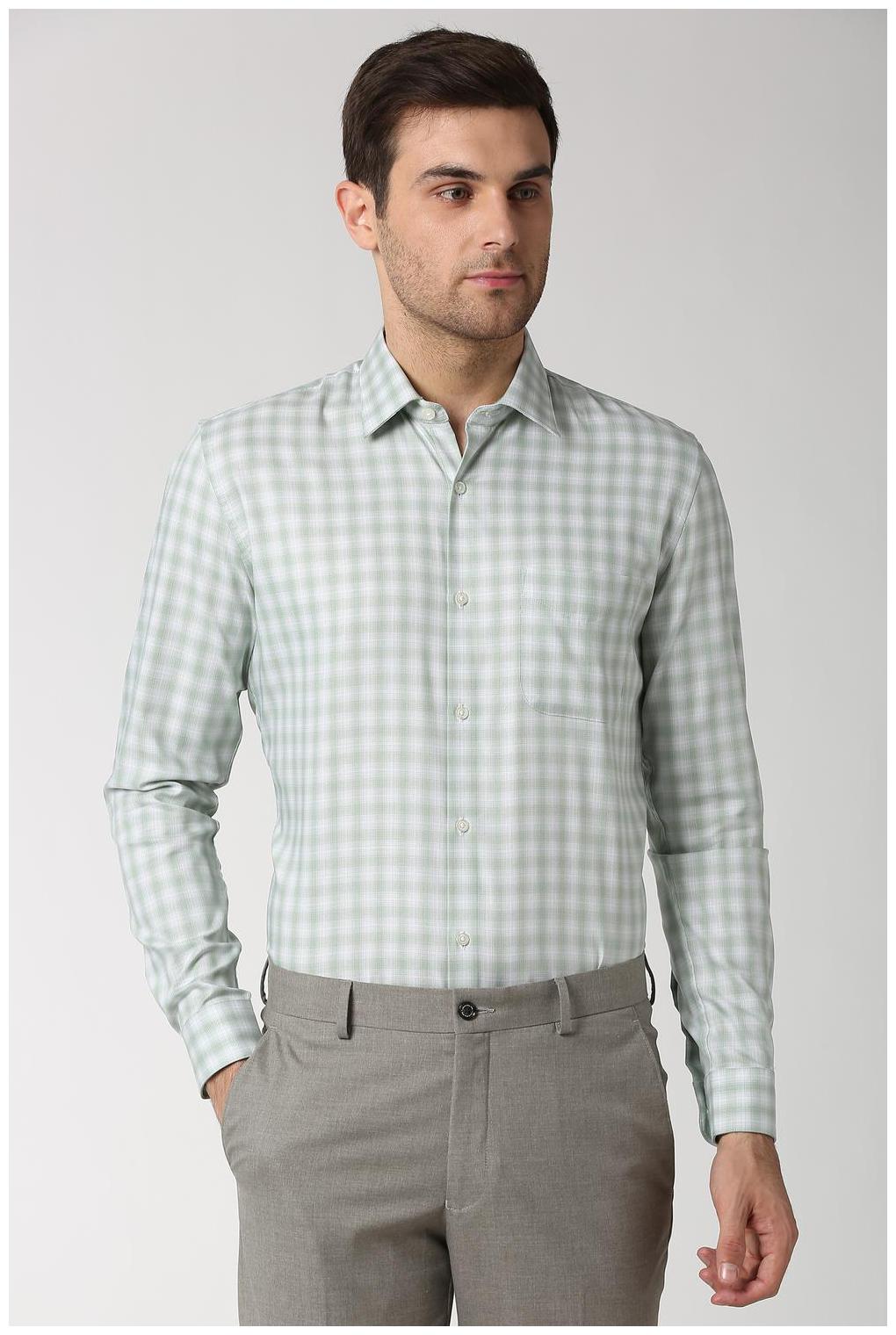

Peter England Men Slim fit Formal Shirt - Green