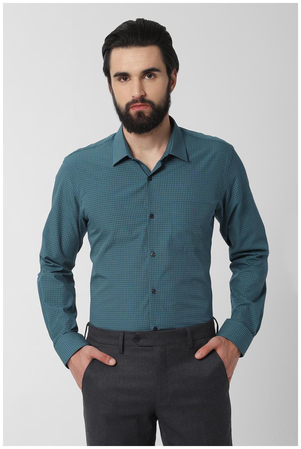

Peter England Men Slim fit Formal Shirt - Green