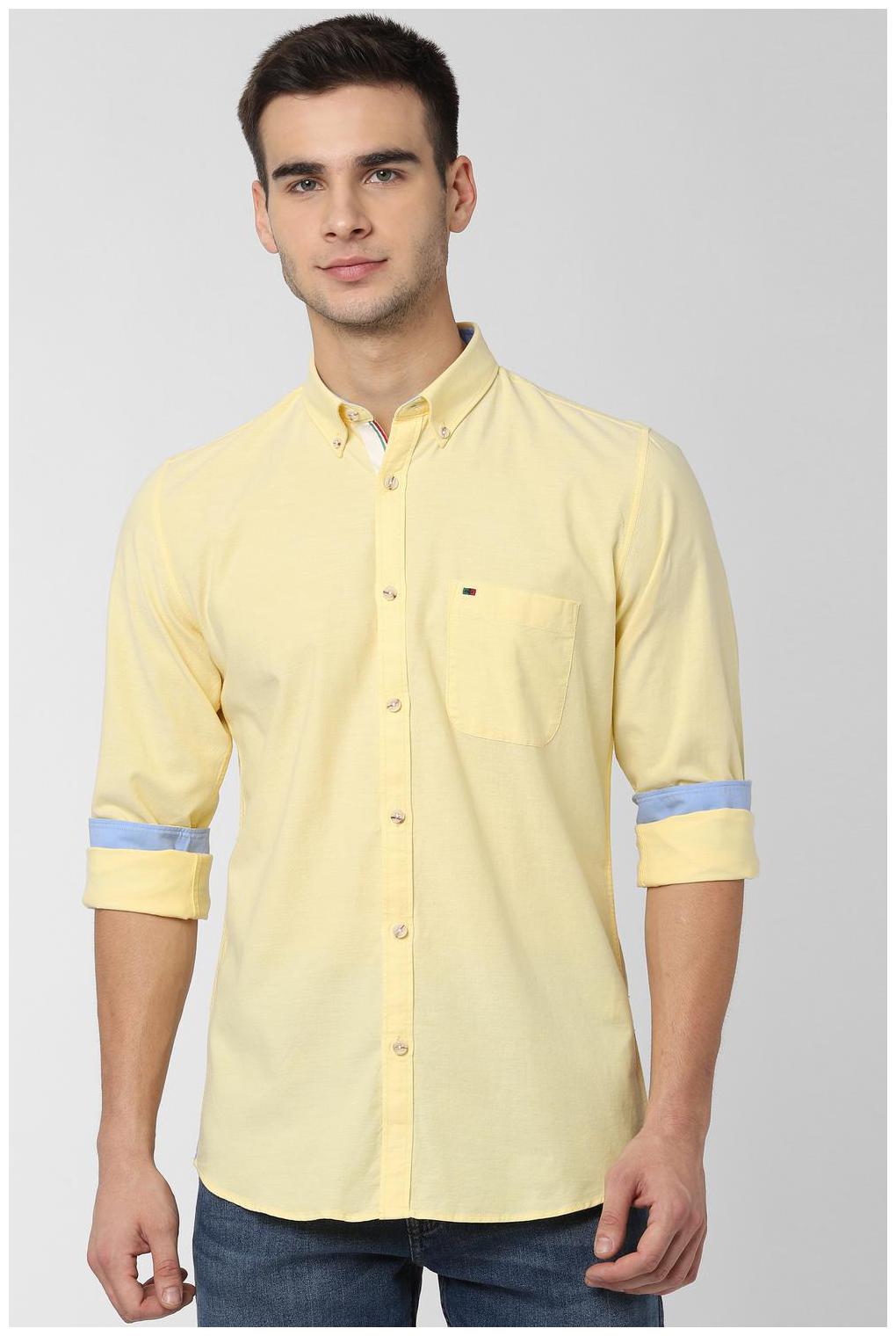 

Peter England Men Yellow Solid Slim Fit Casual Shirt