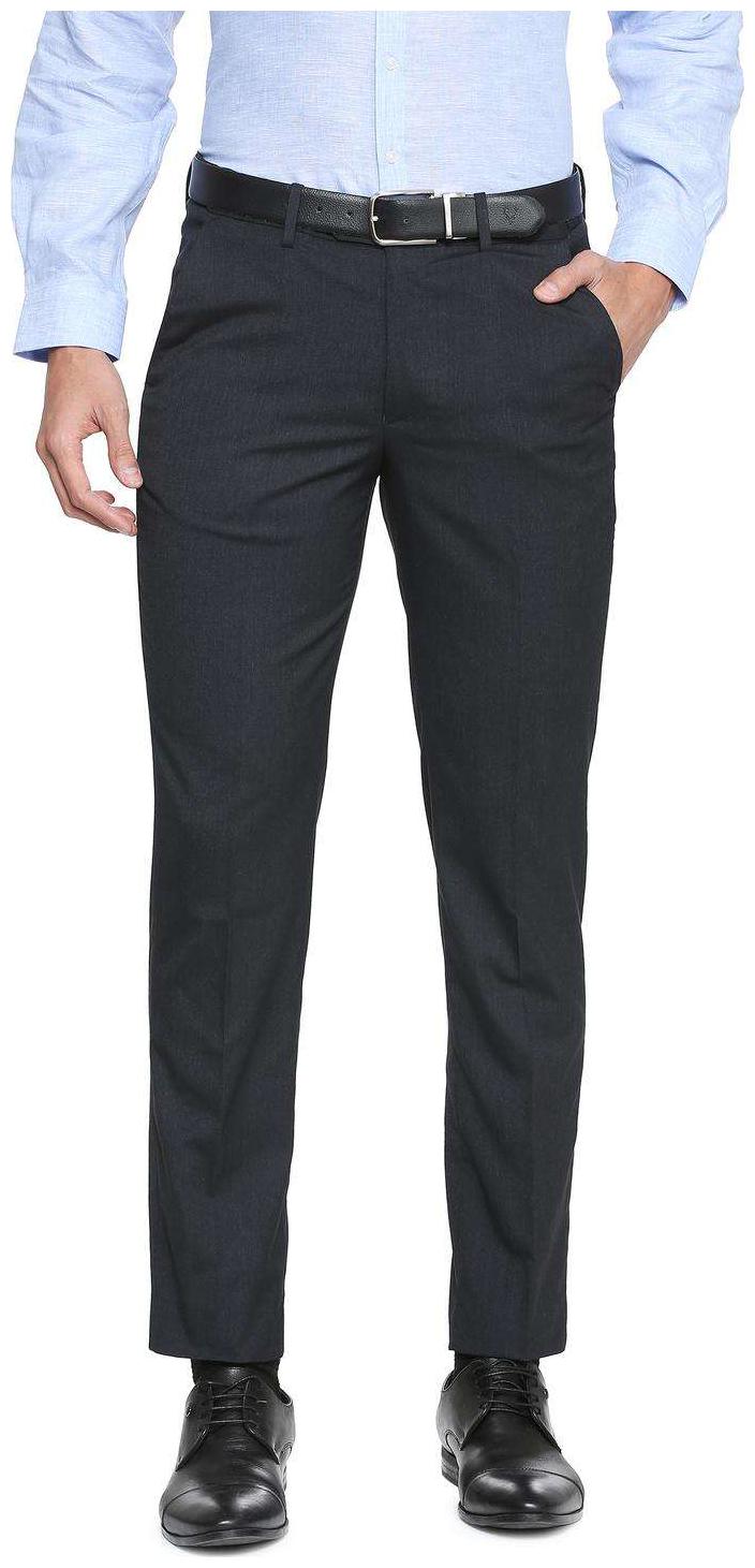 

Peter England Men Textured Slim Fit Formal Trouser - Grey