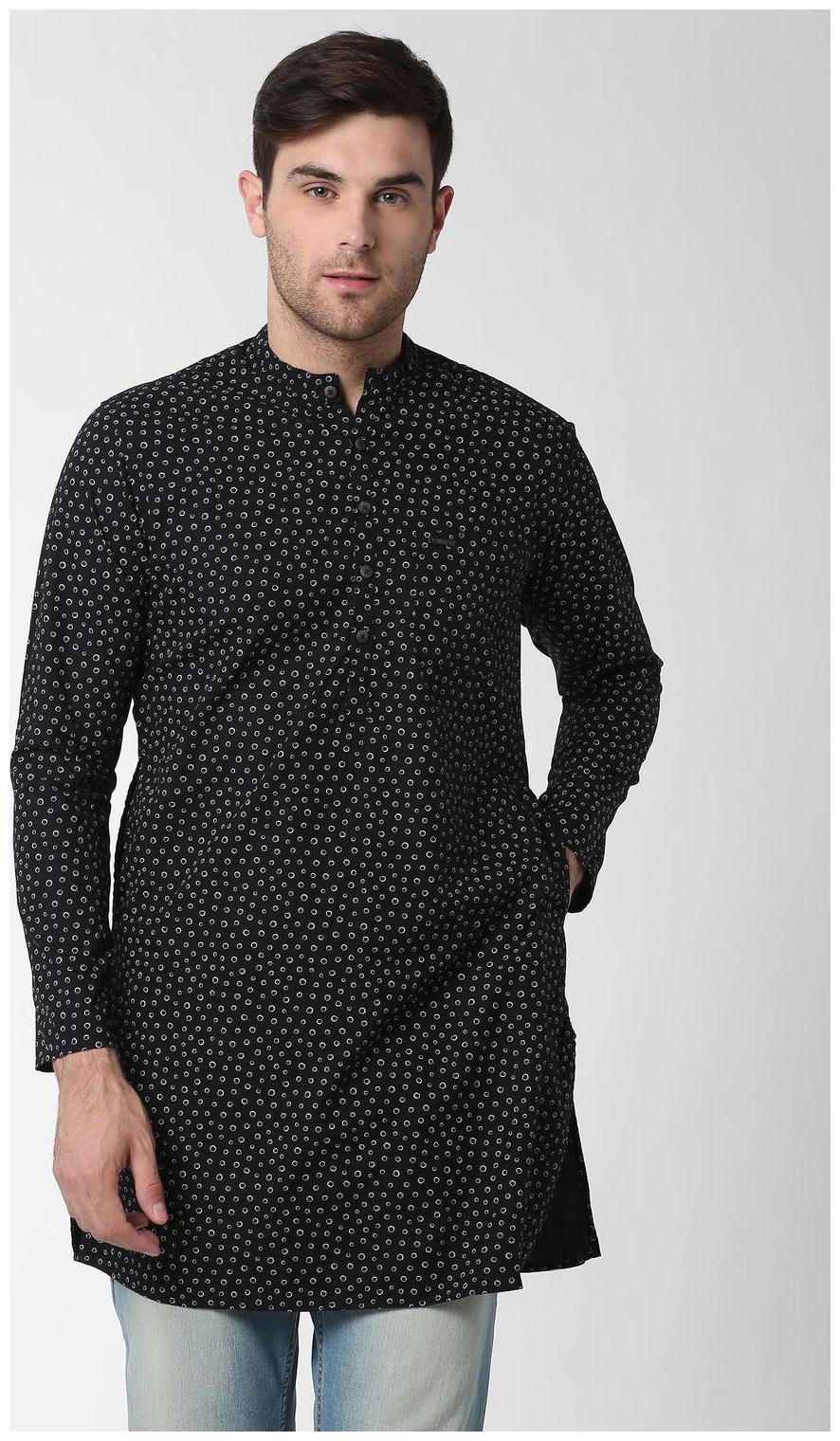 

Peter England Men Black Slim Fit Kurta