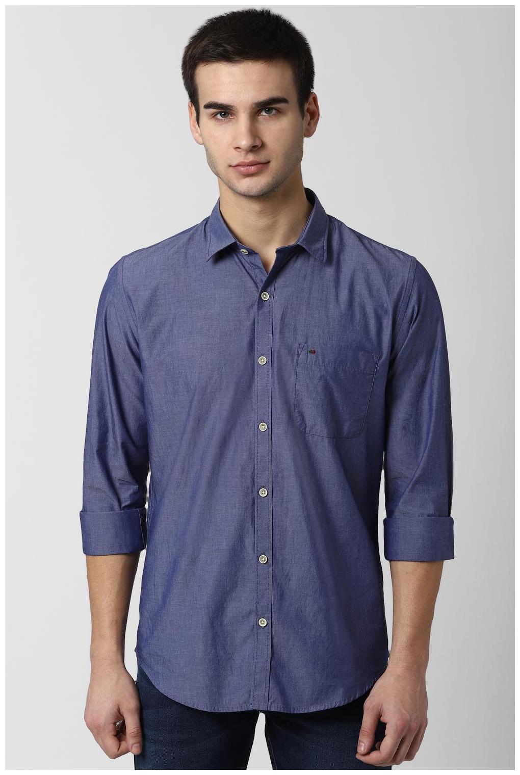

Peter England Men Blue Weaved Slim Fit Casual Shirt