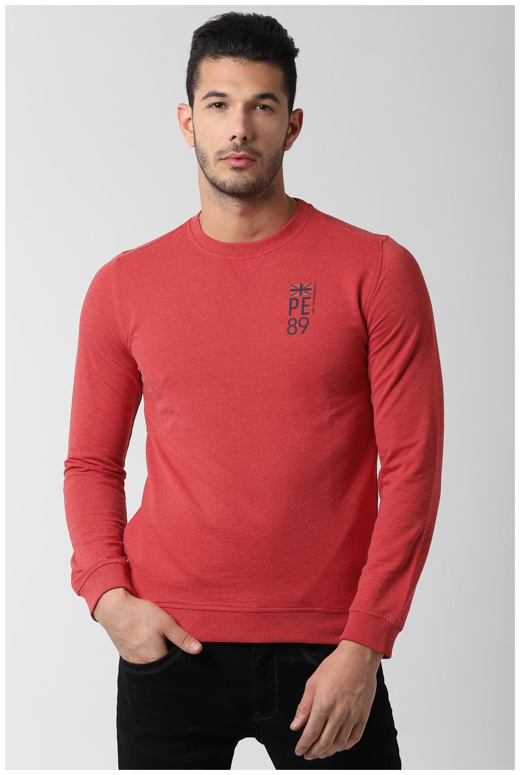 

Peter England Men Red Round neck Sweatshirt