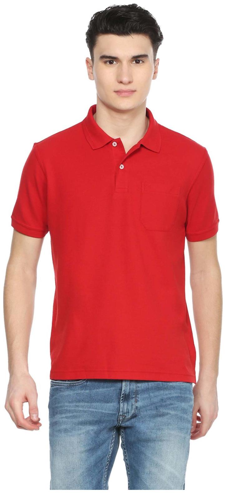 

Peter England Men Red Regular fit Cotton Blend Polo collar T-Shirt - Pack Of 1