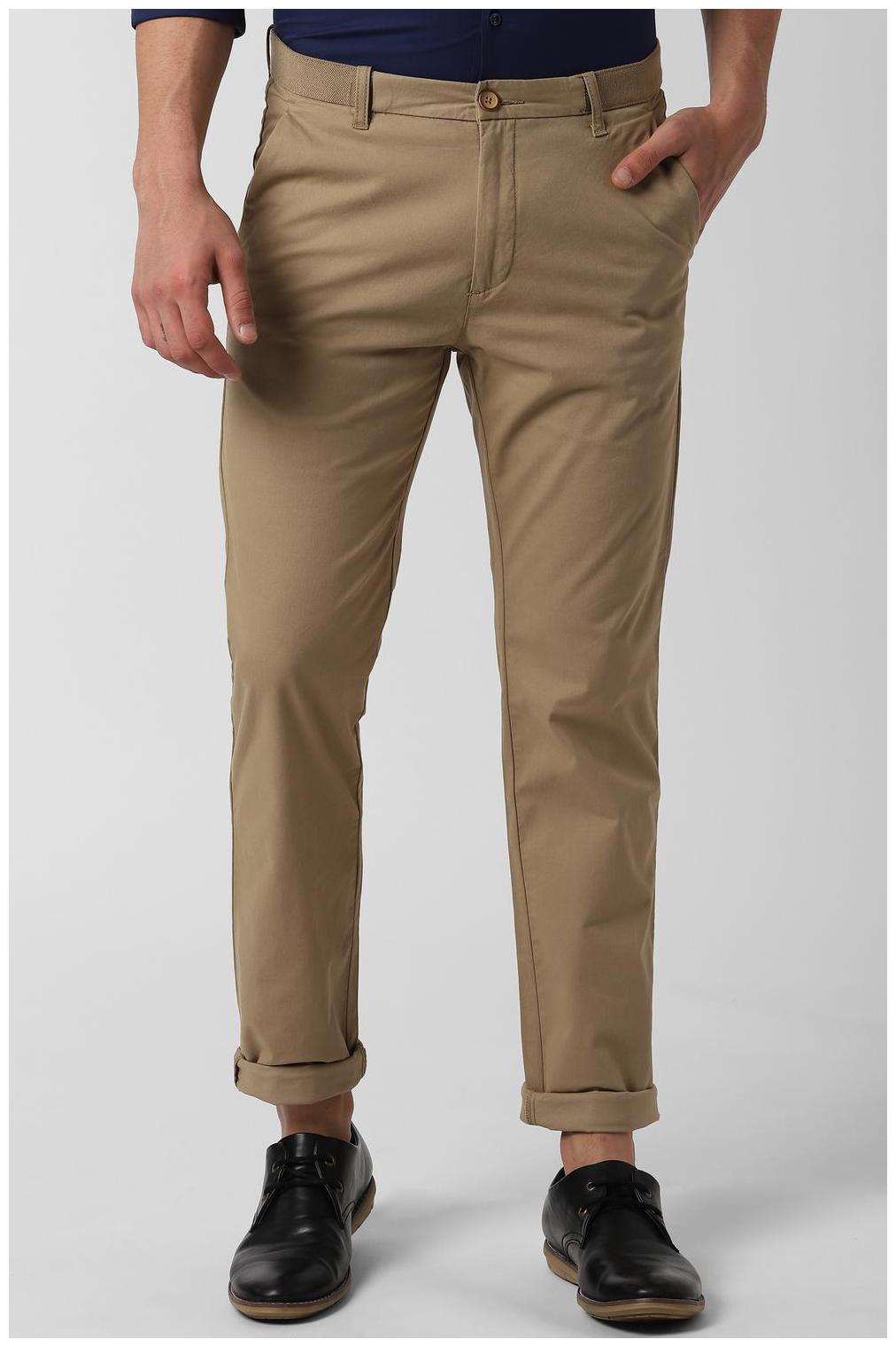 

Peter England Men Beige Solid Slim fit Regular trousers
