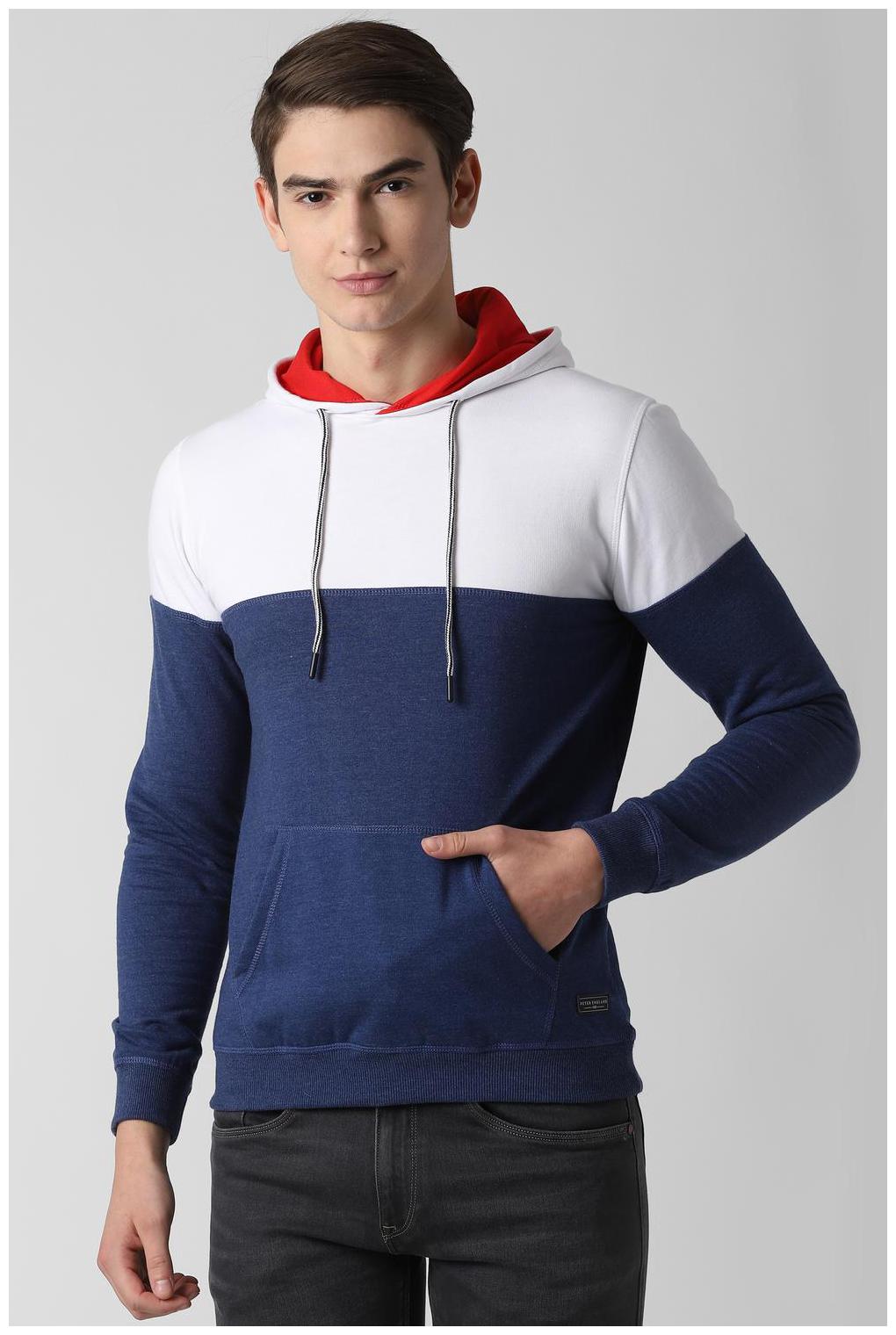 

Peter England Men Blue Hooded Hoodie