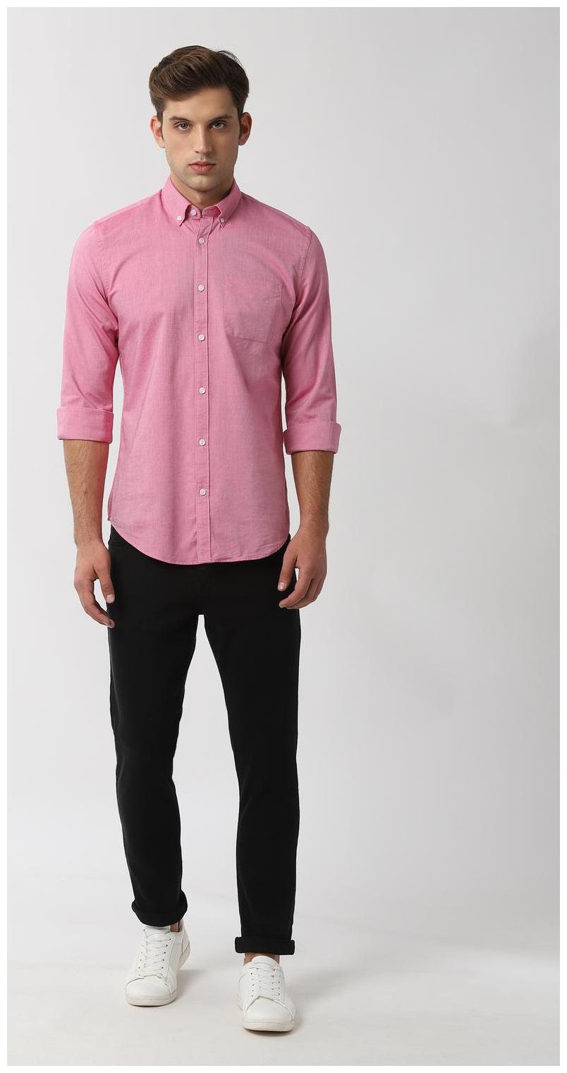 

Peter England Men Pink Weaved Slim Fit Casual Shirt