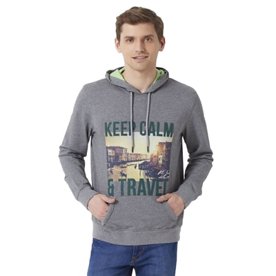 

Peter England Men Grey High neck Sweatshirt