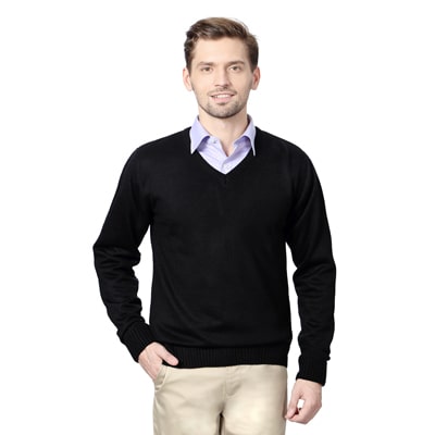 

Peter England Men Black V neck Cardigan