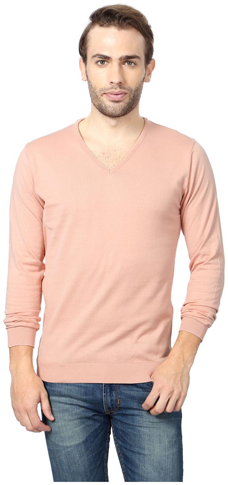 

Peter England Men Pink Regular fit Cotton V neck T-Shirt - Pack Of 1