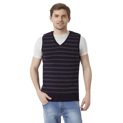 

Peter England Men Blue V neck Cardigan