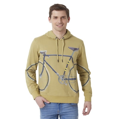 

Peter England Men Green High neck Sweatshirt