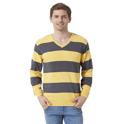 

Peter England Men Yellow V neck Cardigan