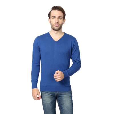 

Peter England Men Blue V neck Cardigan