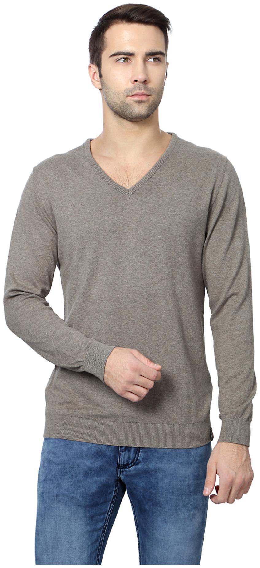 

Peter England Men Grey V neck Cardigan