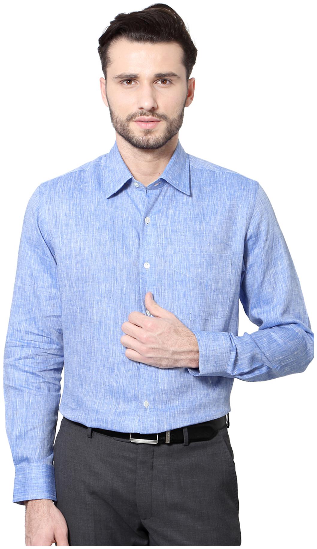 

Peter England Men Slim fit Formal Shirt - Blue
