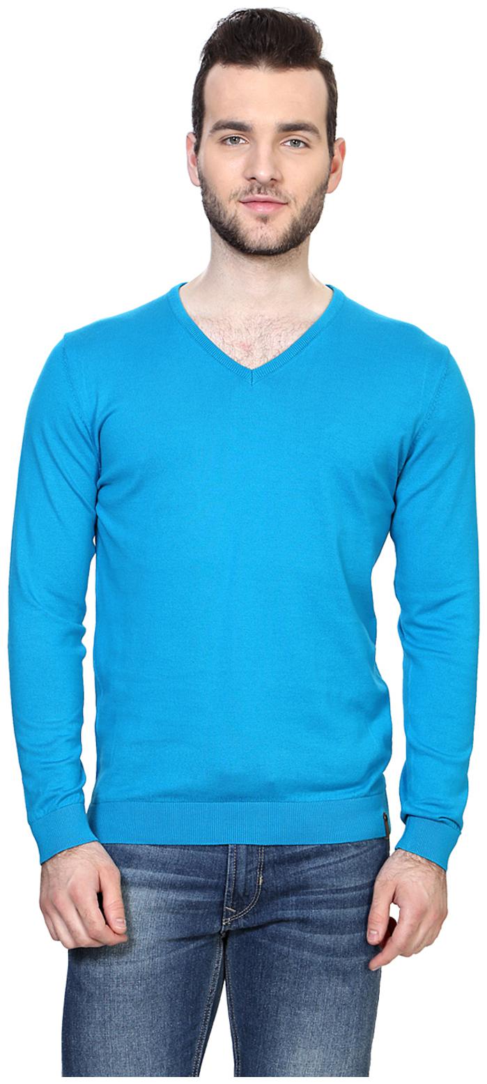 

Peter England Men Blue V neck Cardigan