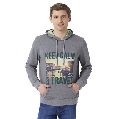 

Peter England Men Grey High neck Sweatshirt