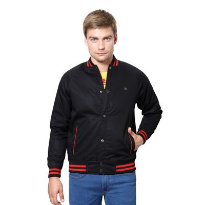 

Peter England Black Polyester Jacket