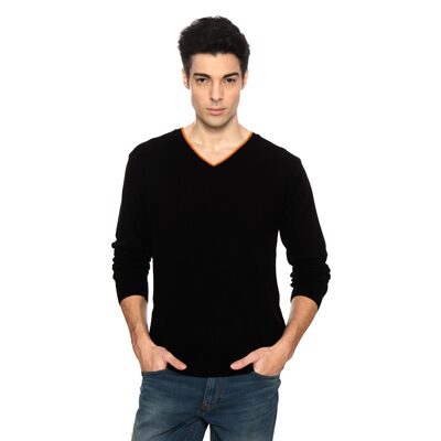 

Peter England Men Black V neck Cardigan