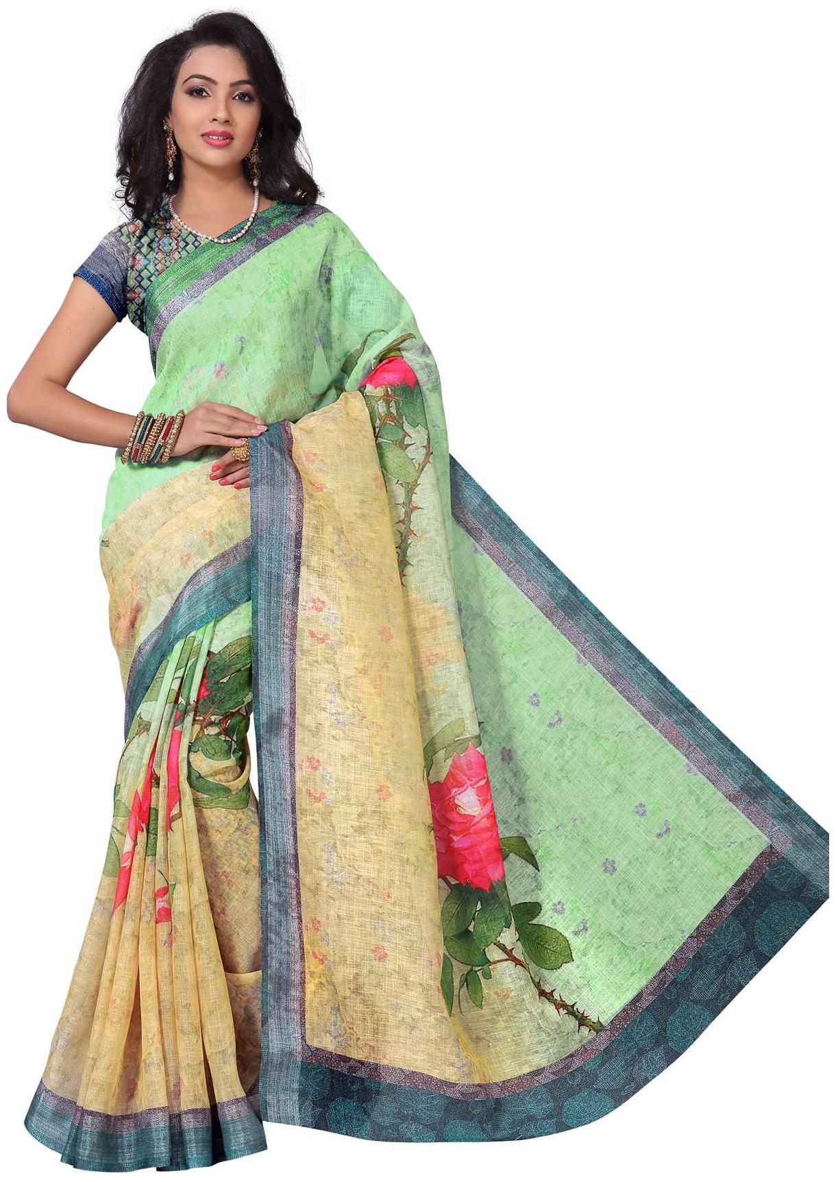 

Pezira Linen Mangalgiri Saree Multi