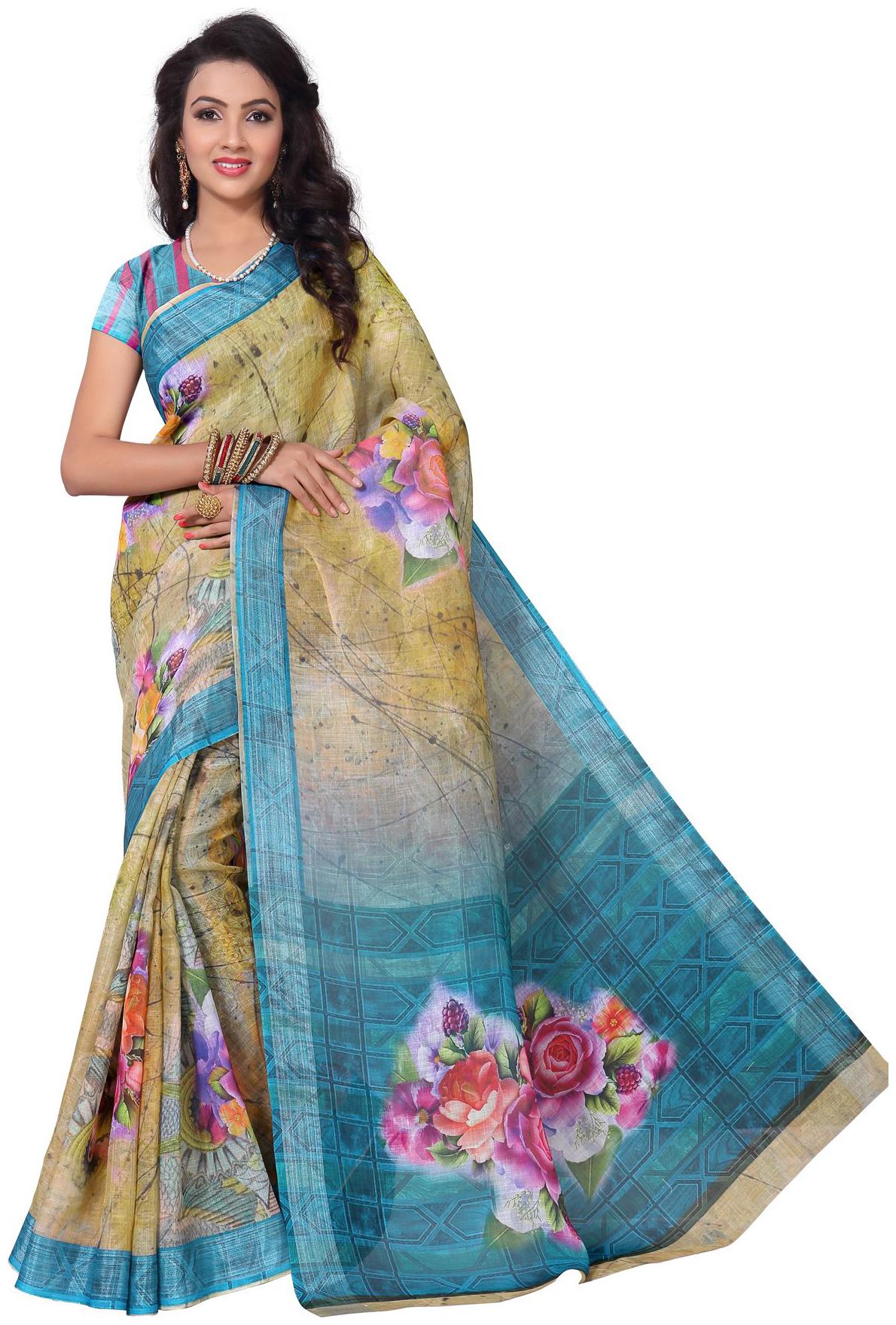 

Pezira Linen Mangalgiri Saree Multi