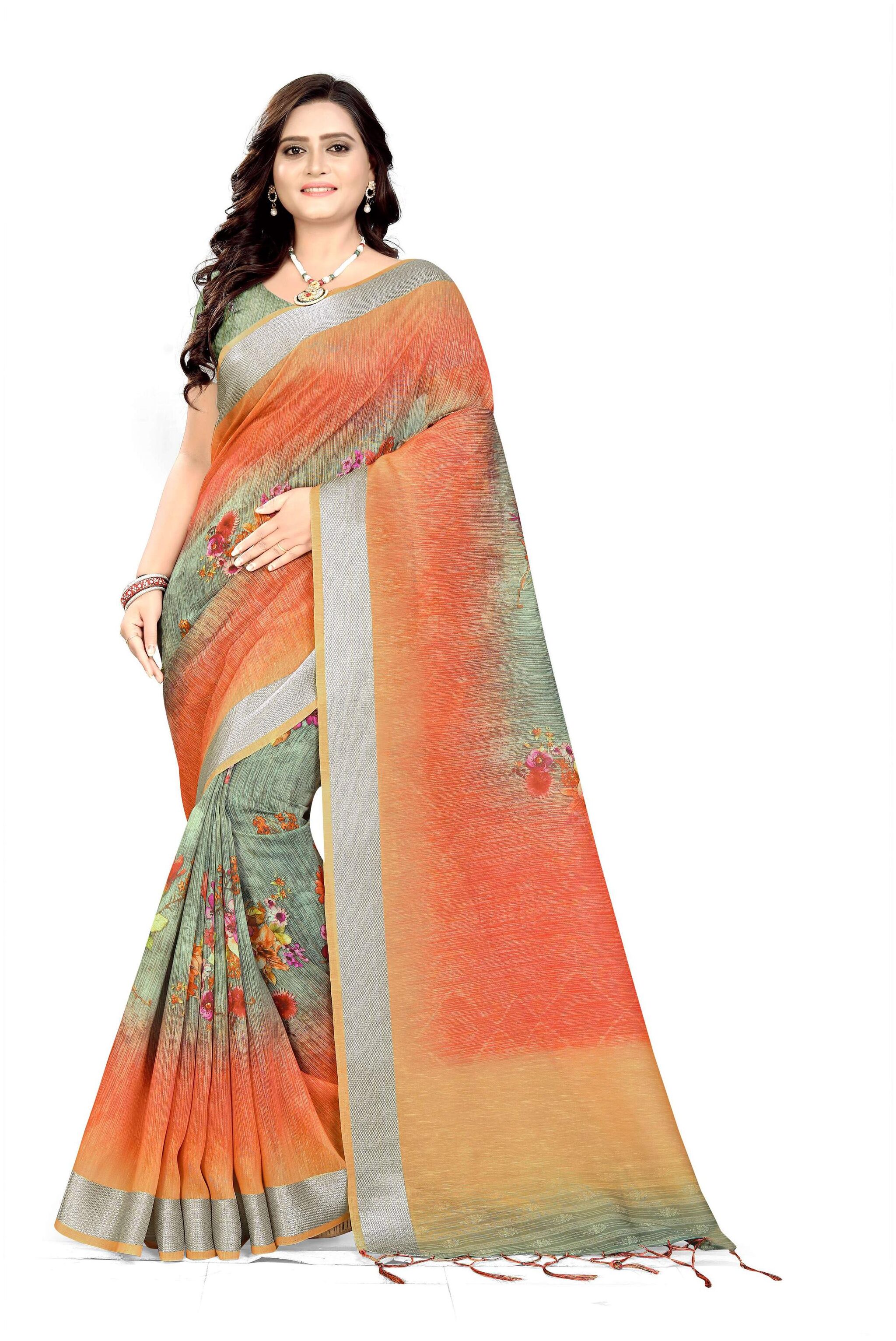 

Pezira Linen Casual Designer Saree Multi