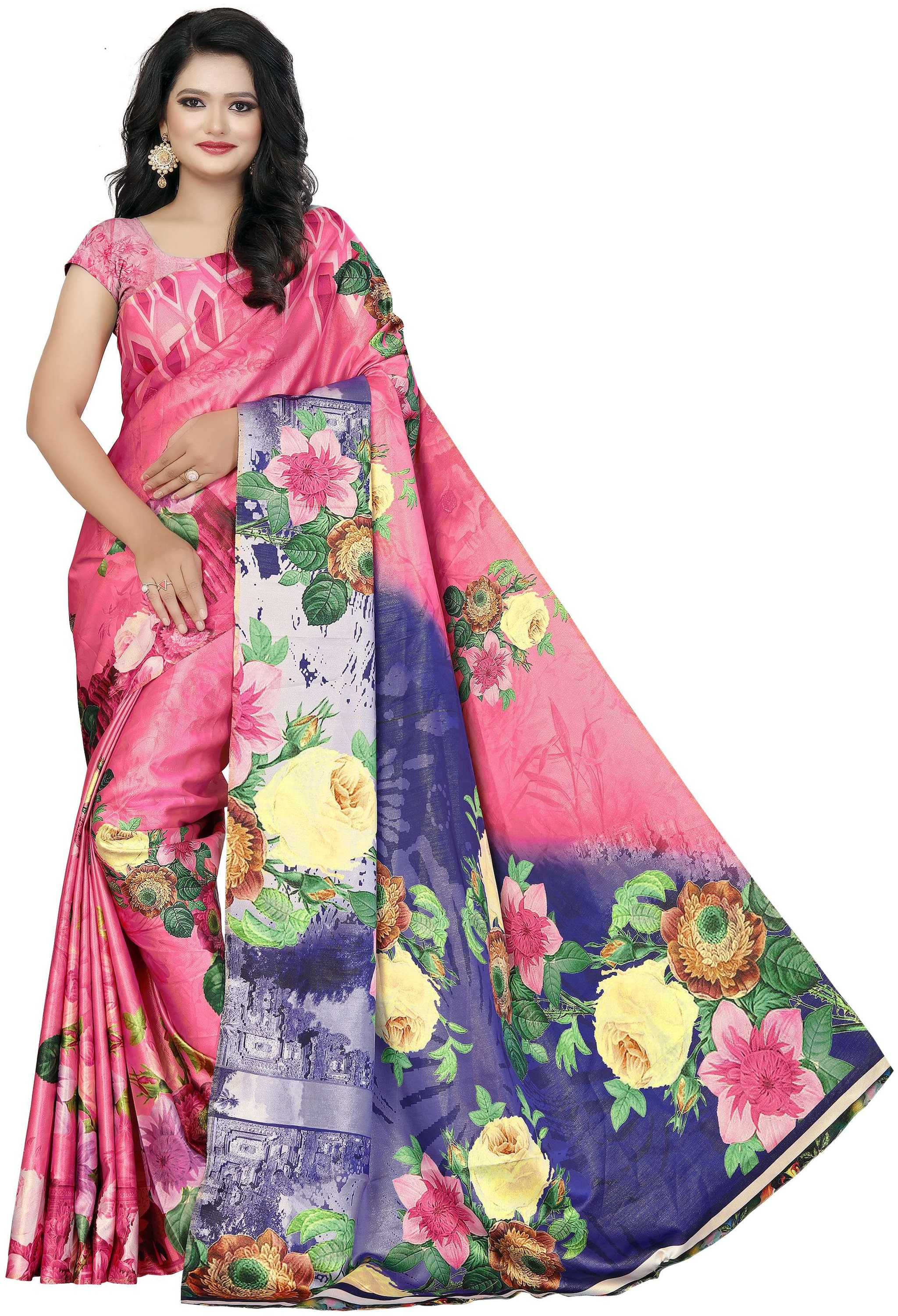 

Pezira Satin Floral Multi Saree