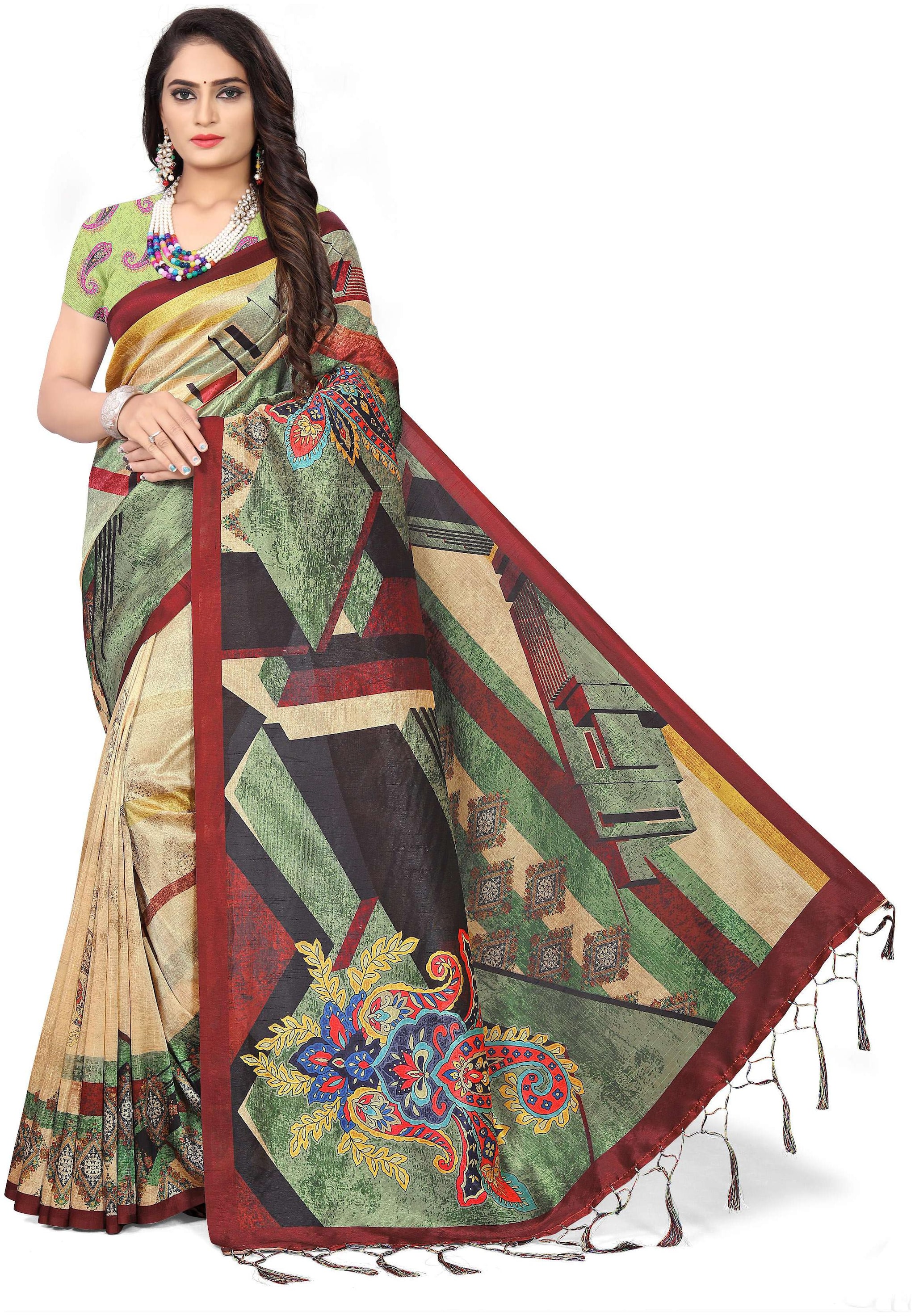 

Pezira Silk Printed Multi Saree
