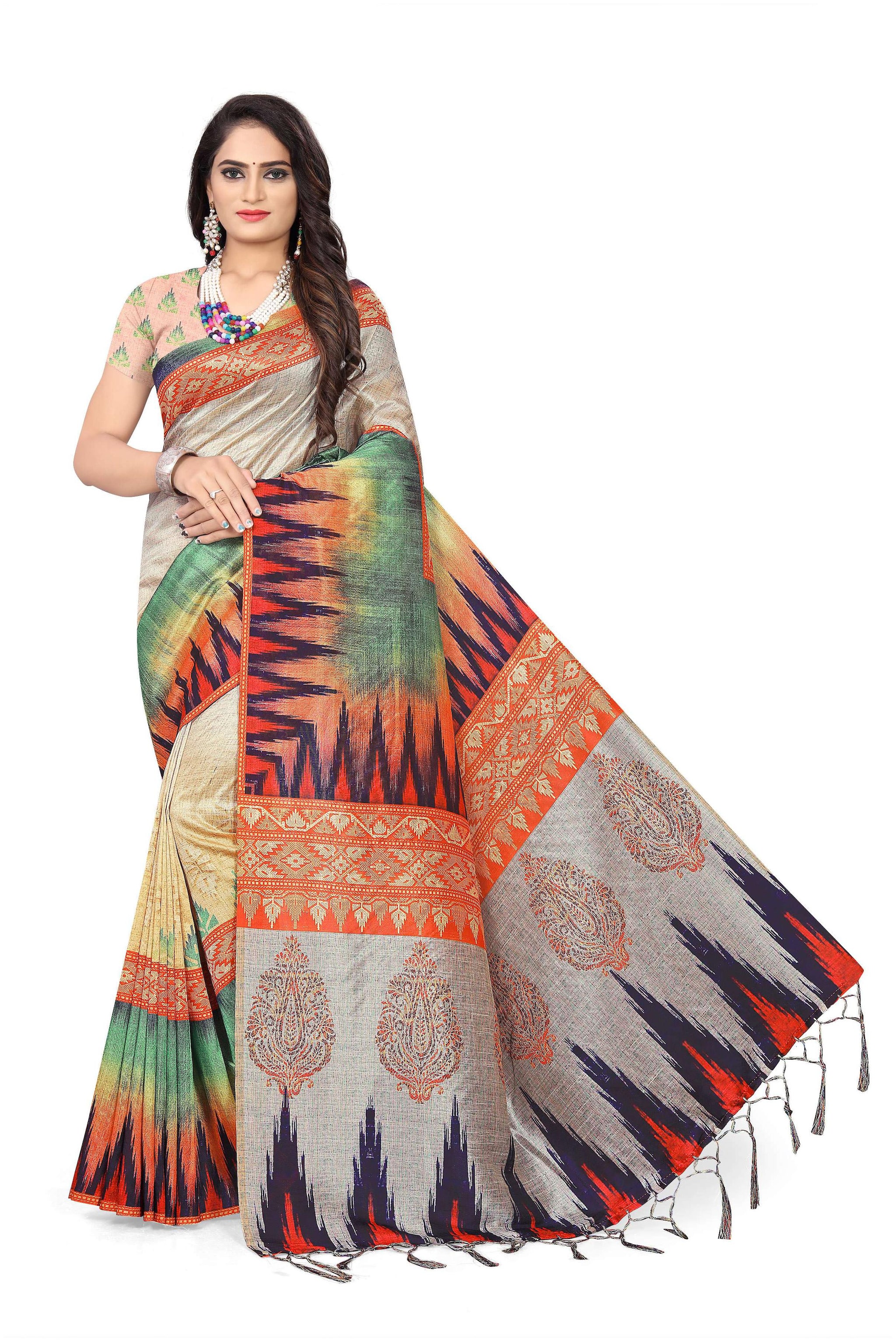 

Pezira Silk Printed Multi Saree
