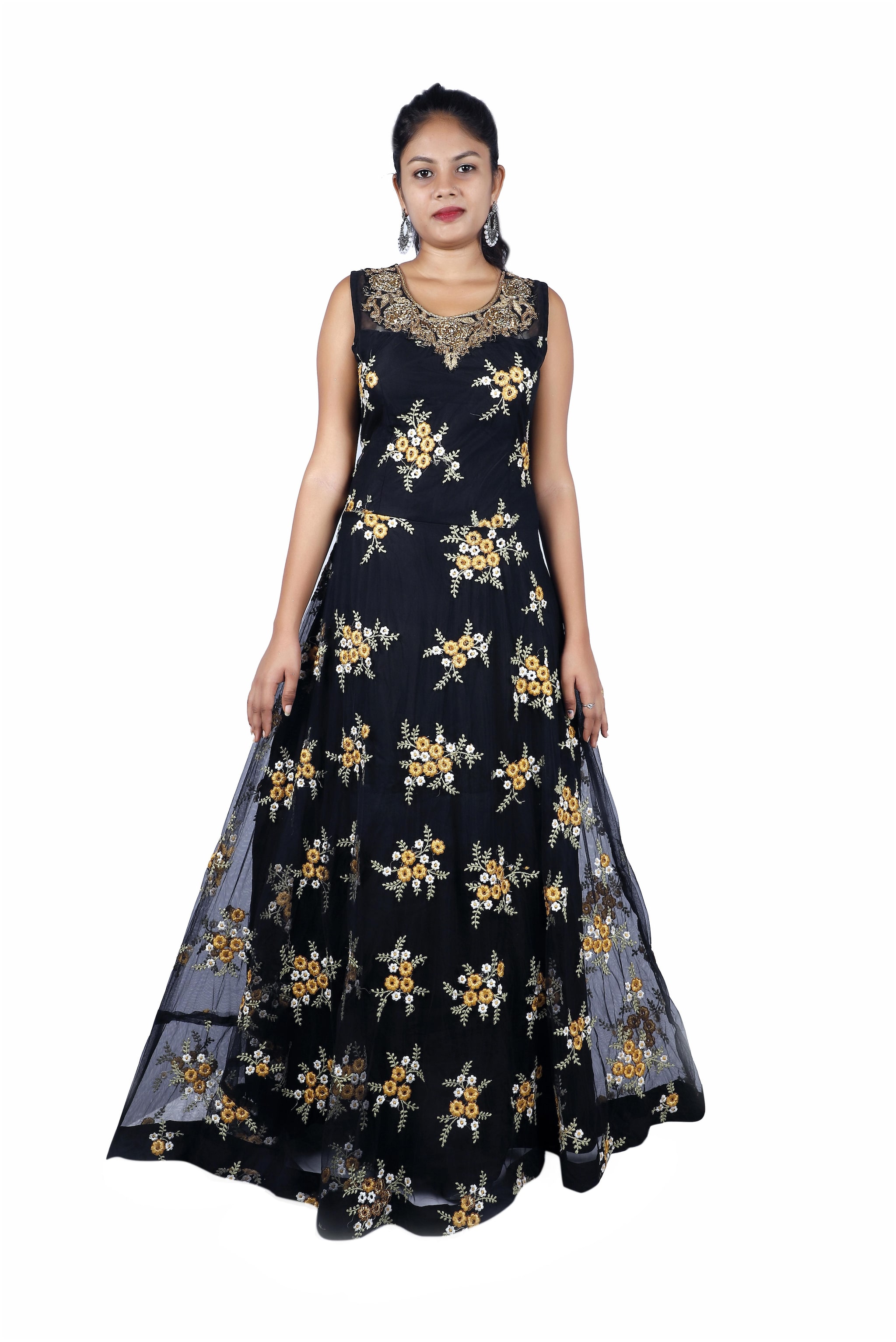 

PHB Wholesale Garments Net Regular fit Gown - Black