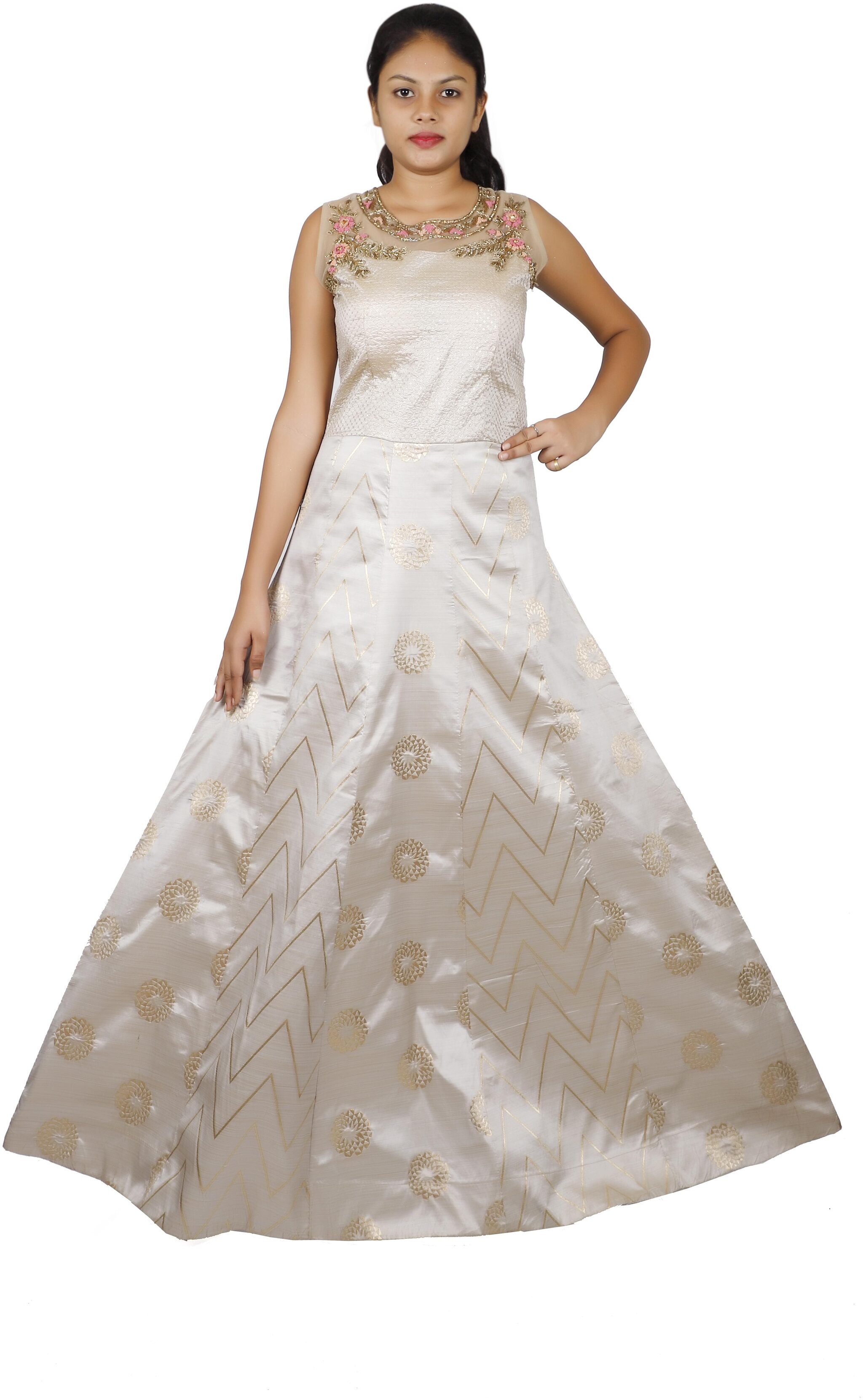 

PHB Wholesale Garments Silk Regular fit Gown - Gold