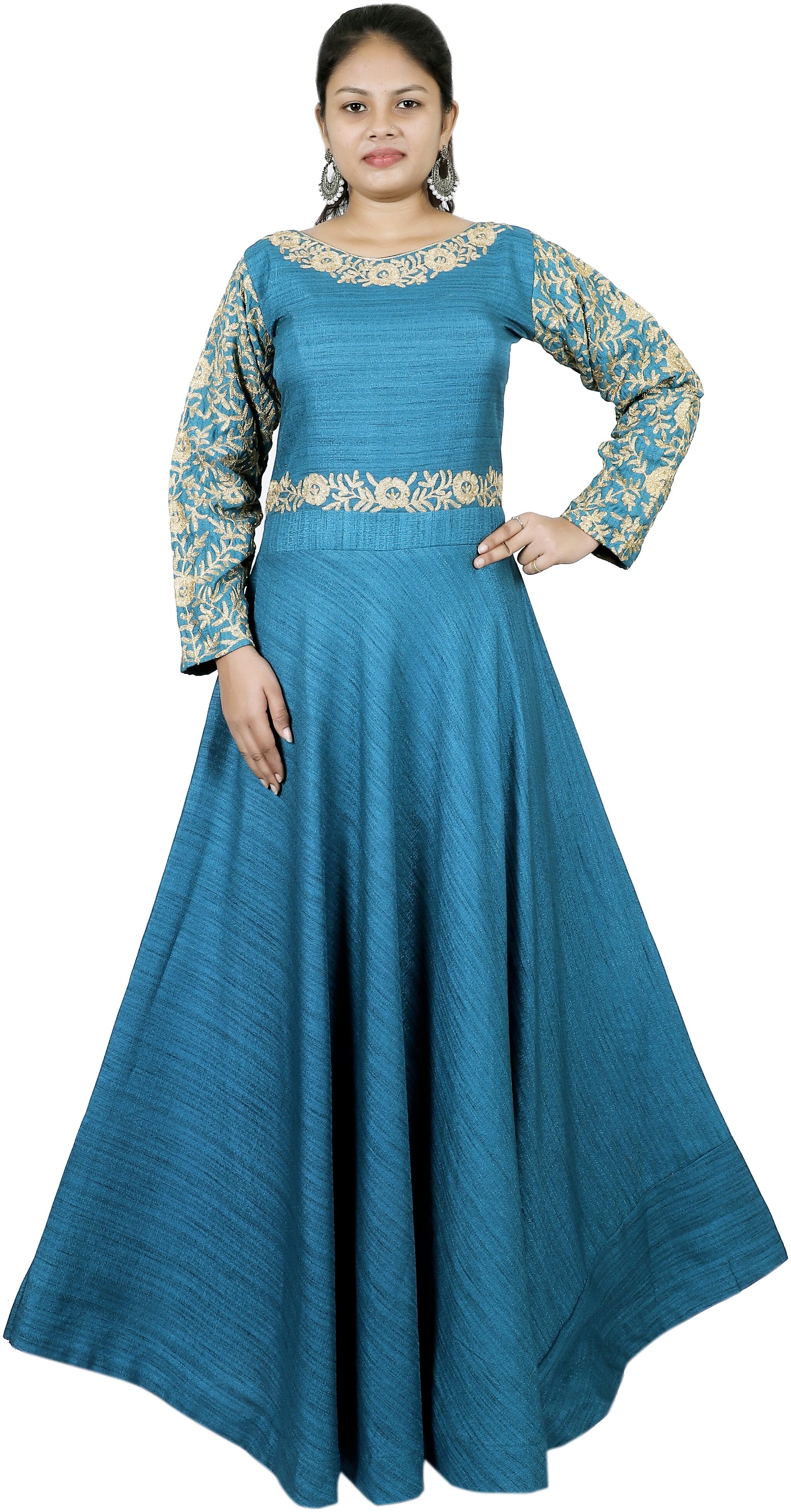 

PHB Wholesale Garments Silk Regular fit Gown - Green