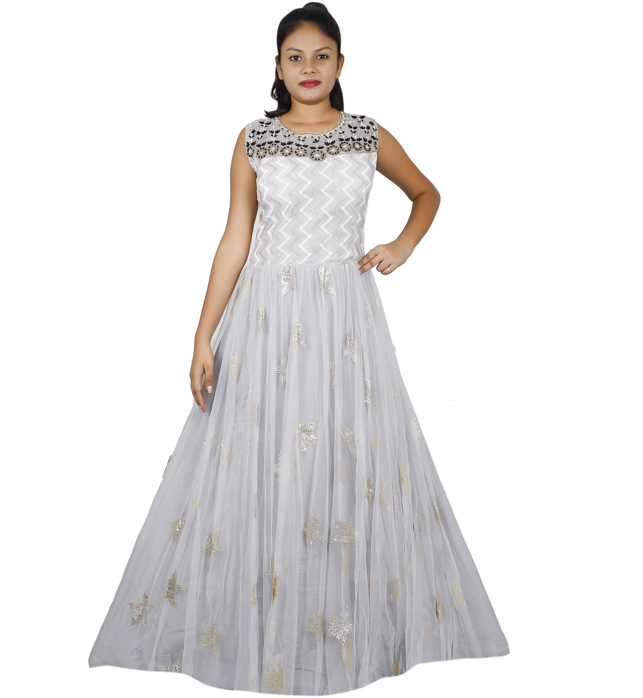 

PHB Wholesale Garments Net Regular fit Gown - Grey