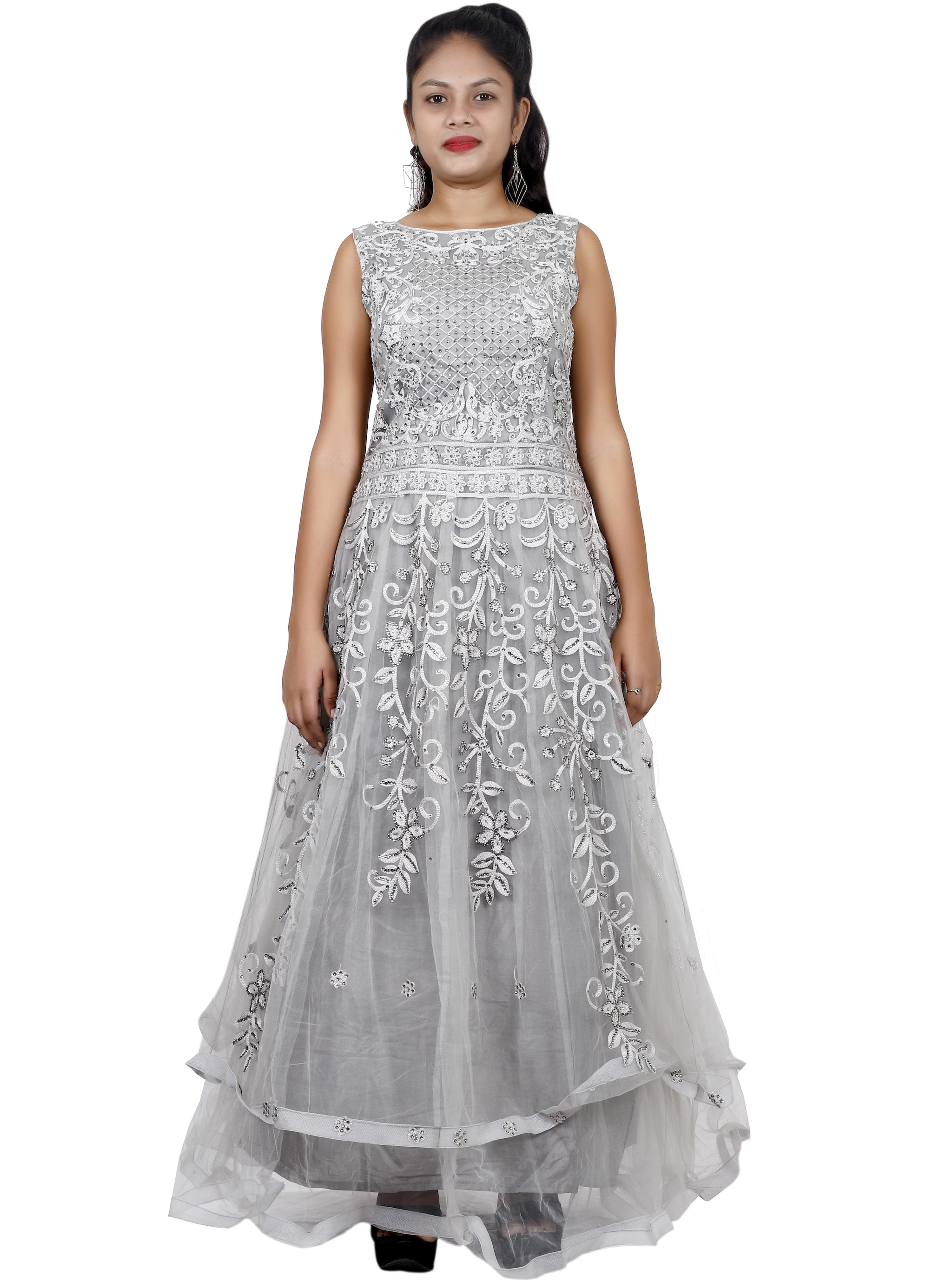 

PHB Wholesale Garments Net Regular fit Gown - Grey