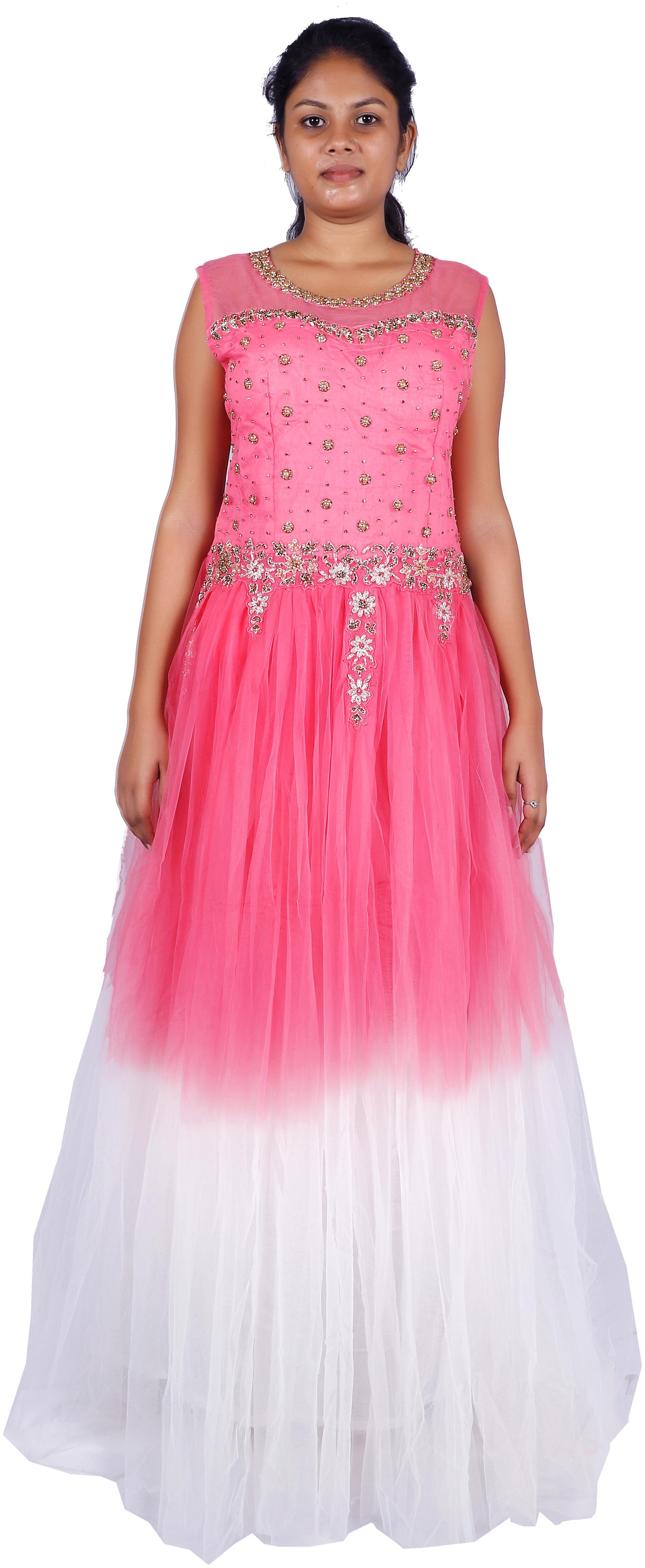 

PHB Wholesale Garments Net Regular fit Gown - Pink