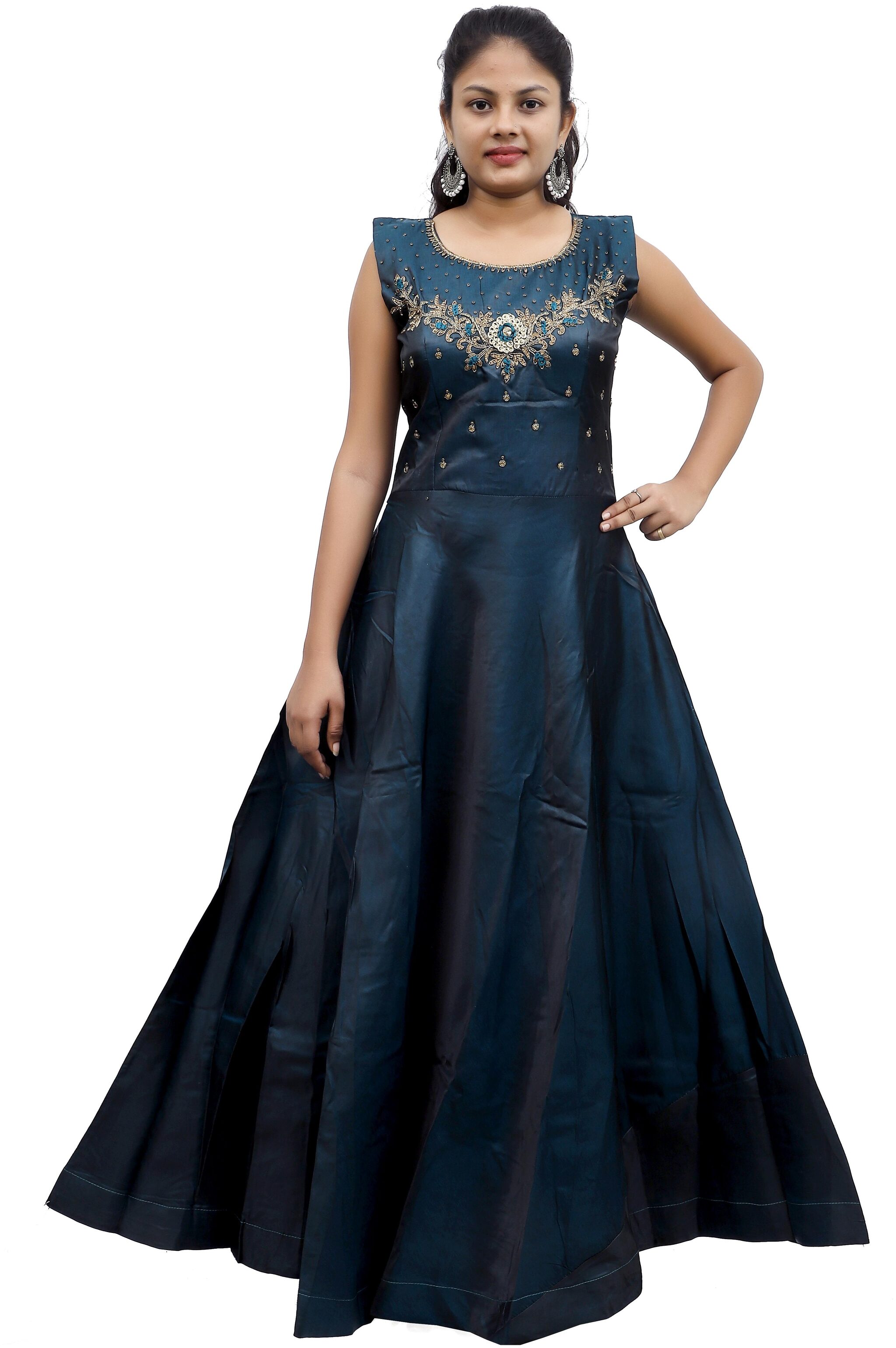 

PHB Wholesale Garments Satin Regular fit Gown - Green