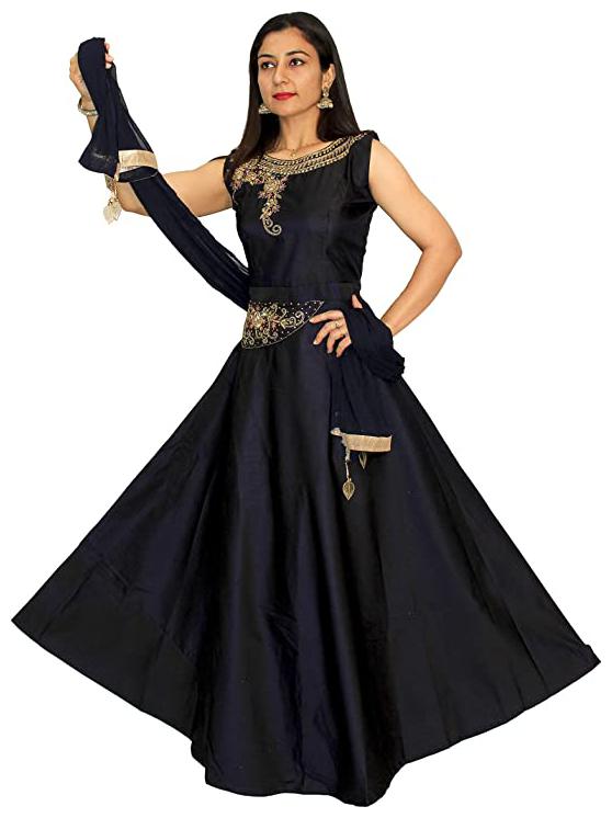 

PHB Wholesale Garments Satin Regular fit Gown - Blue