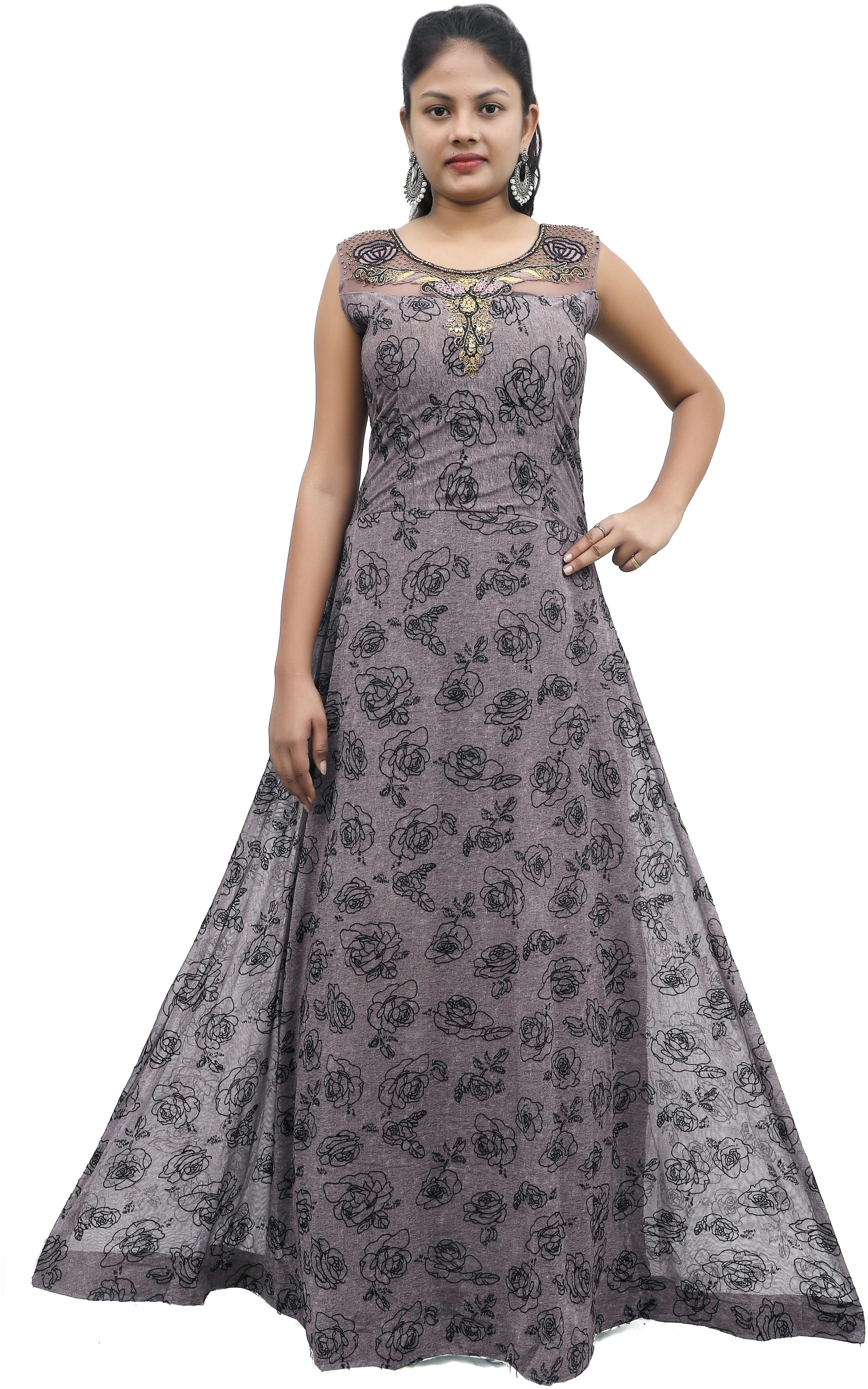 

PHB Wholesale Garments Polyester Regular fit Gown - Brown