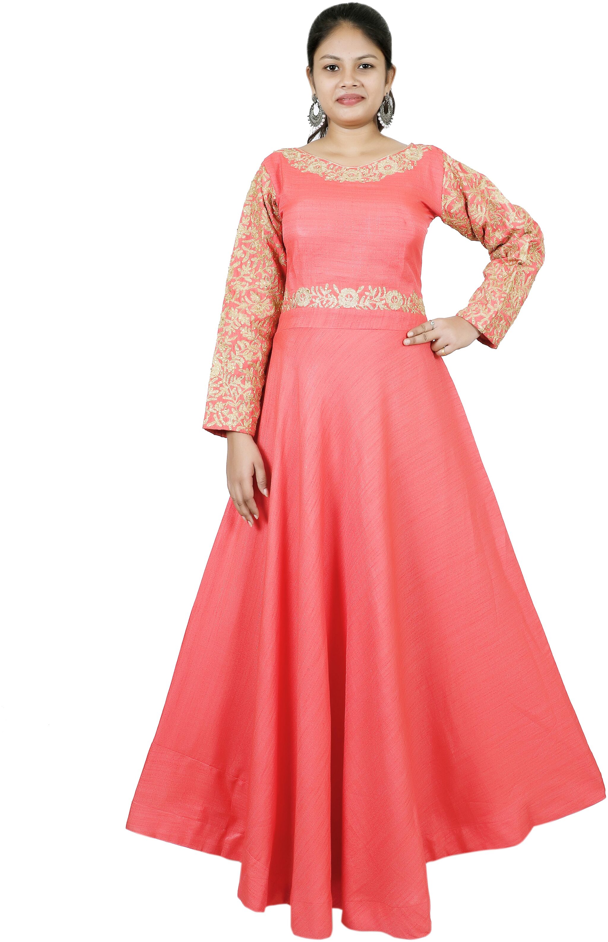 

PHB Wholesale Garments Silk Regular fit Gown - Red