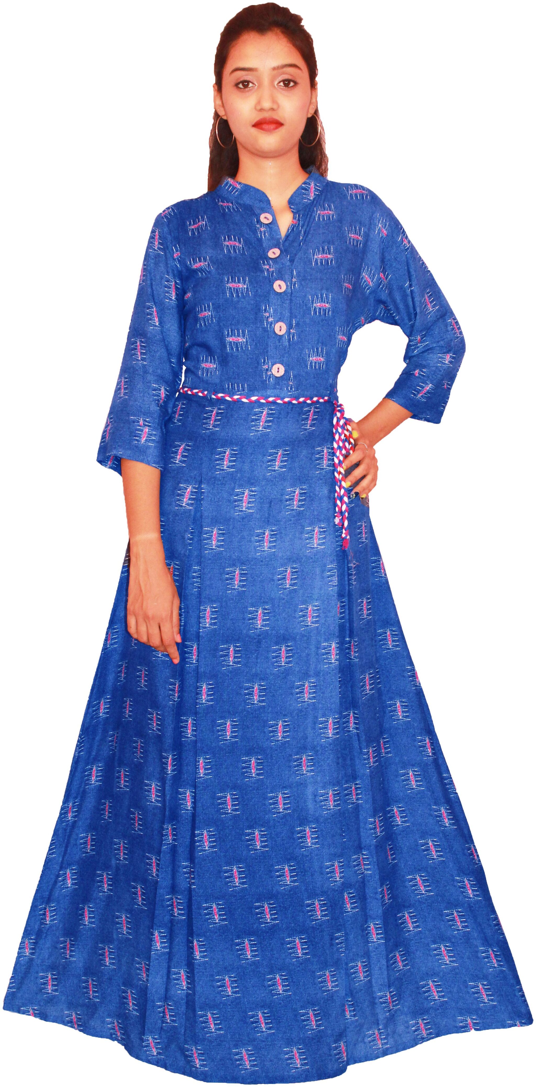 

PHB Wholesale Garments Viscose Rayon Printed Blue Color Kurti For Women