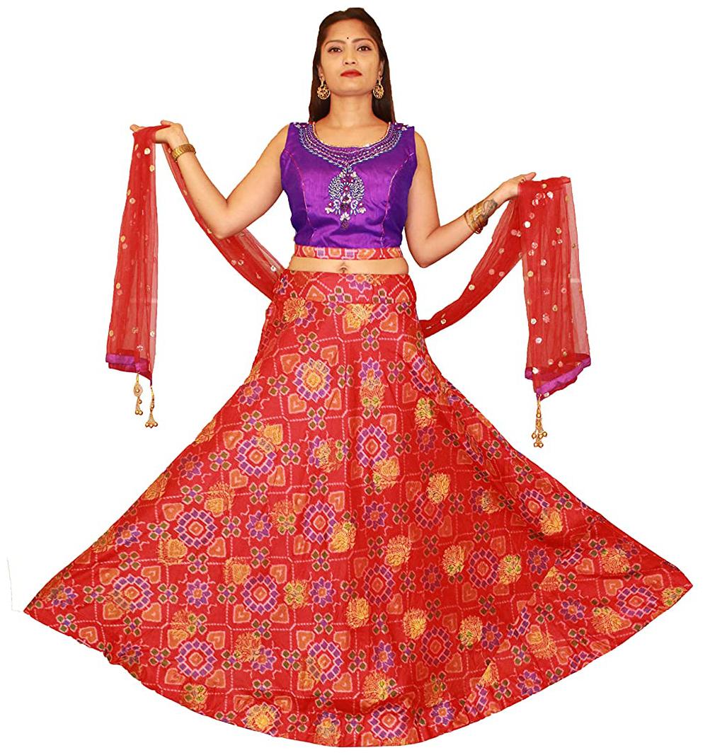 

PHB Wholesale Garments Silk Embroidered Purple Red Color Lehenga Choli with Dupatta