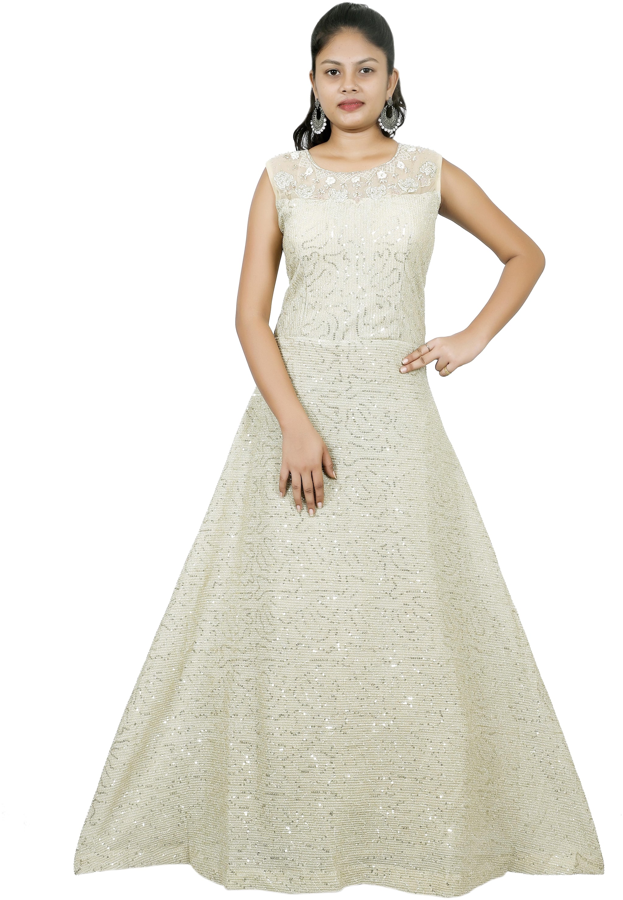 

PHB Wholesale Garments Polyester Regular fit Gown - Gold