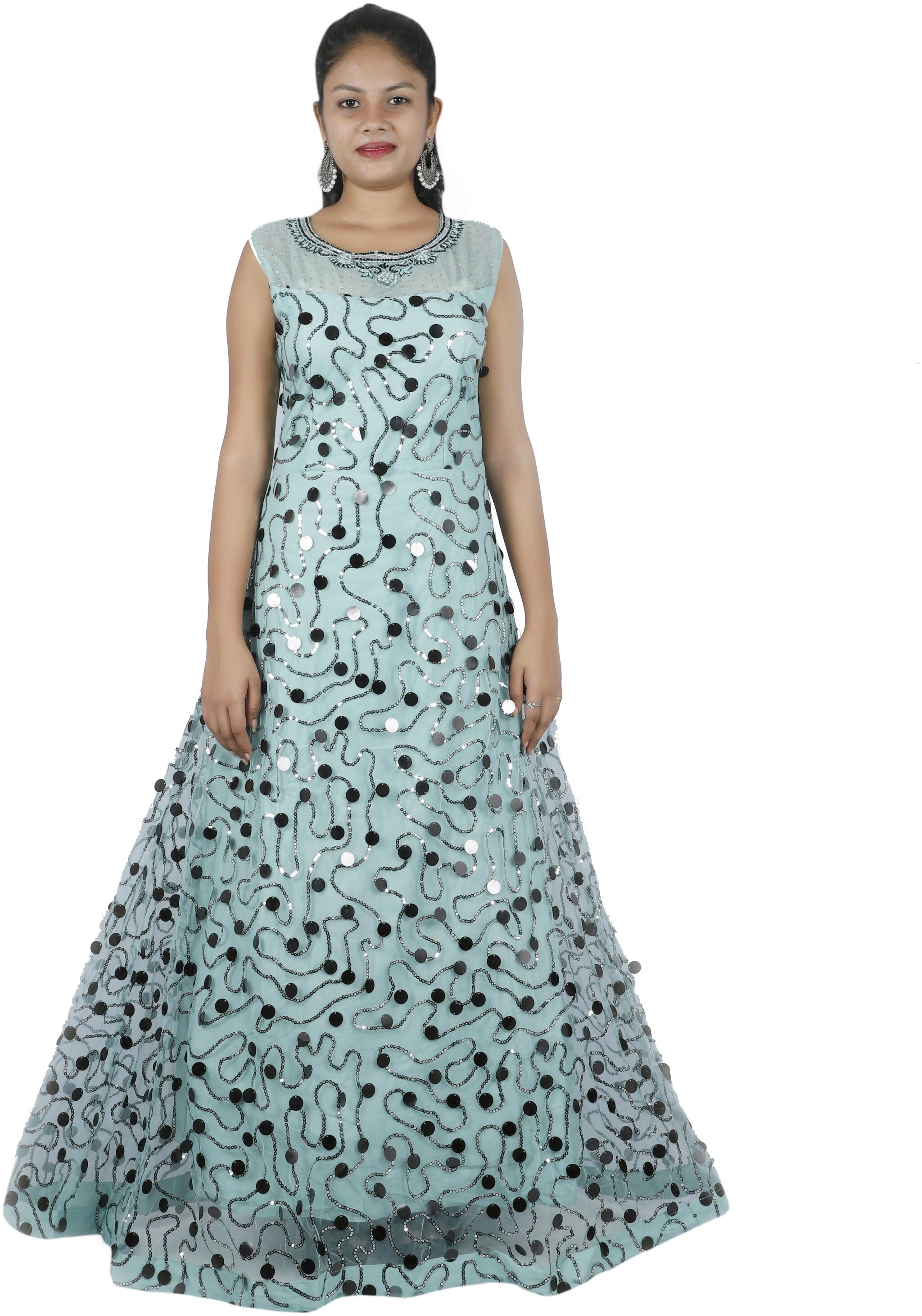 

PHB Wholesale Garments Polyester Regular fit Gown - Turquoise