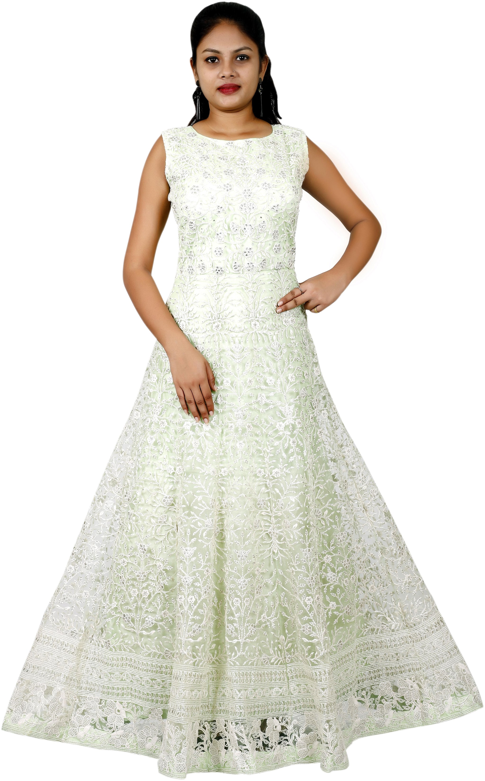 

PHB Wholesale Garments Net Regular fit Gown - Green