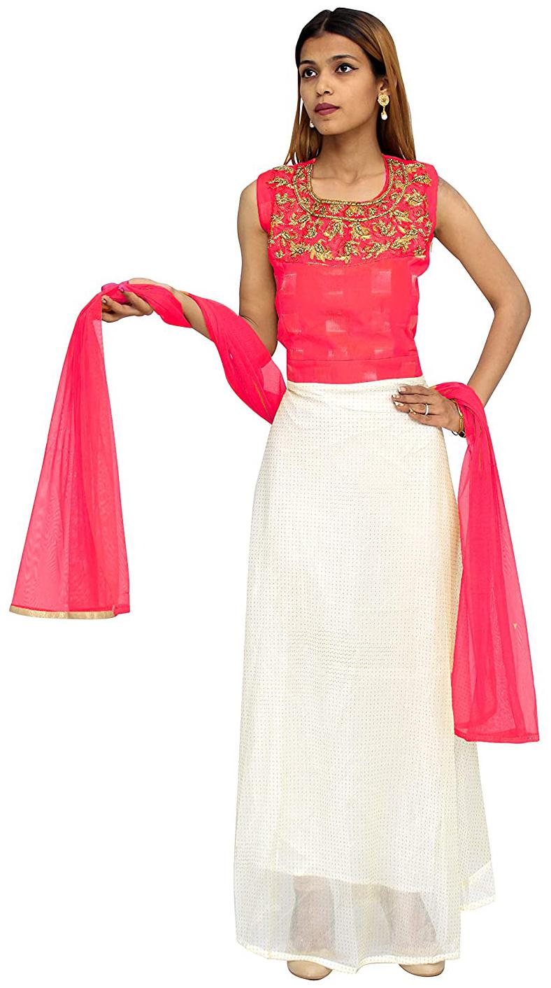 

PHB Wholesale Garments Georgette Regular fit Gown - Pink
