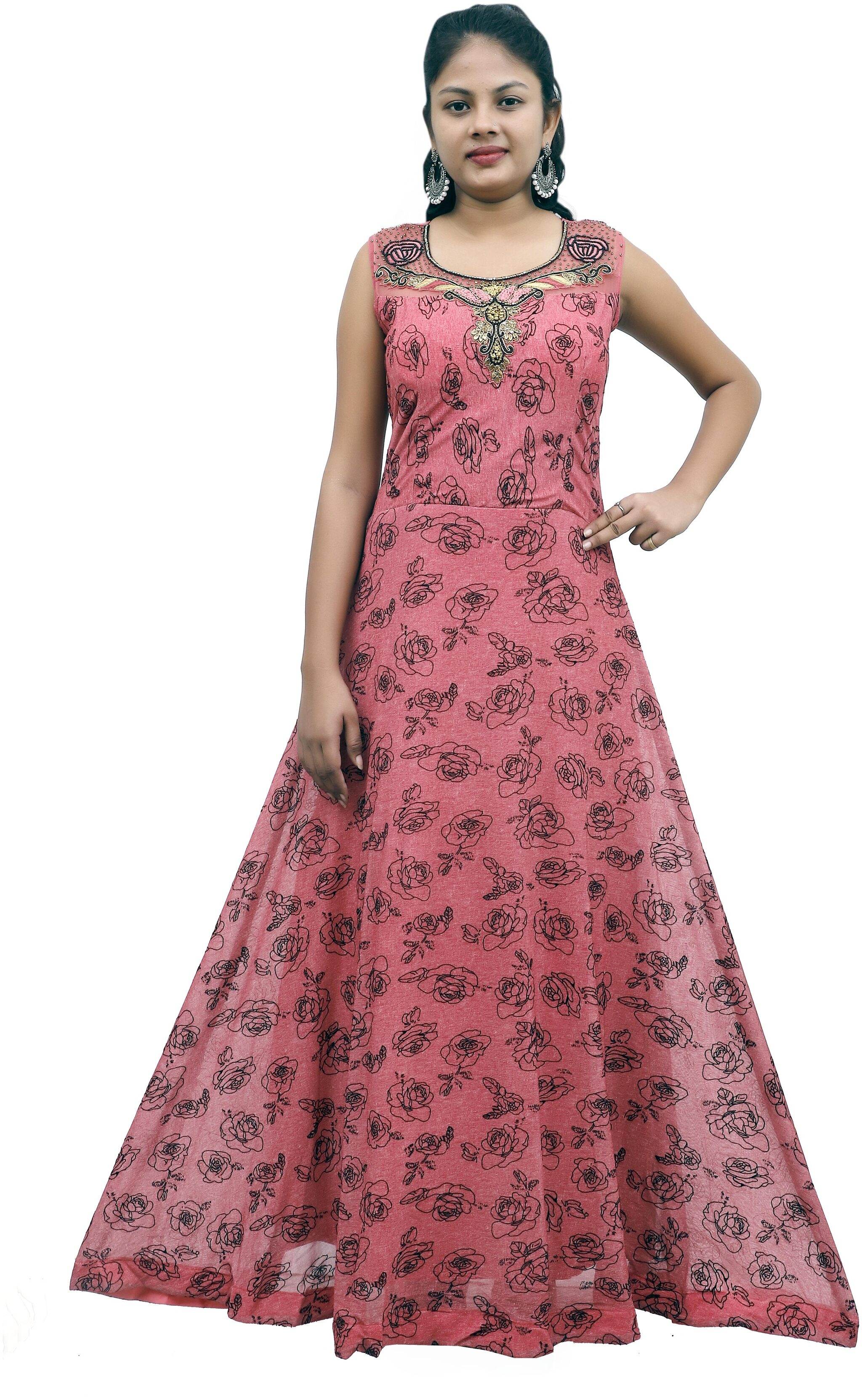 

PHB Wholesale Garments Polyester Regular fit Gown - Pink